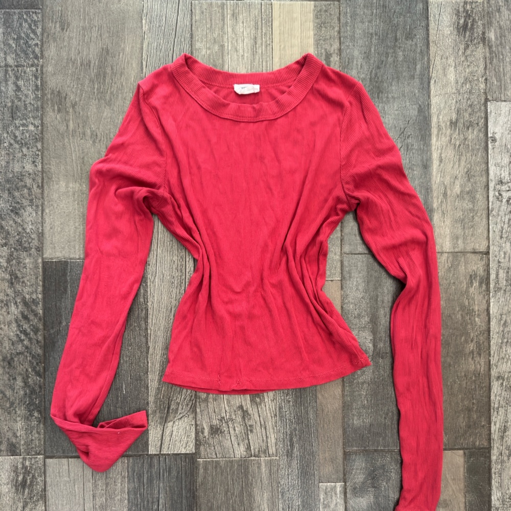 Red Long Sleeve Top